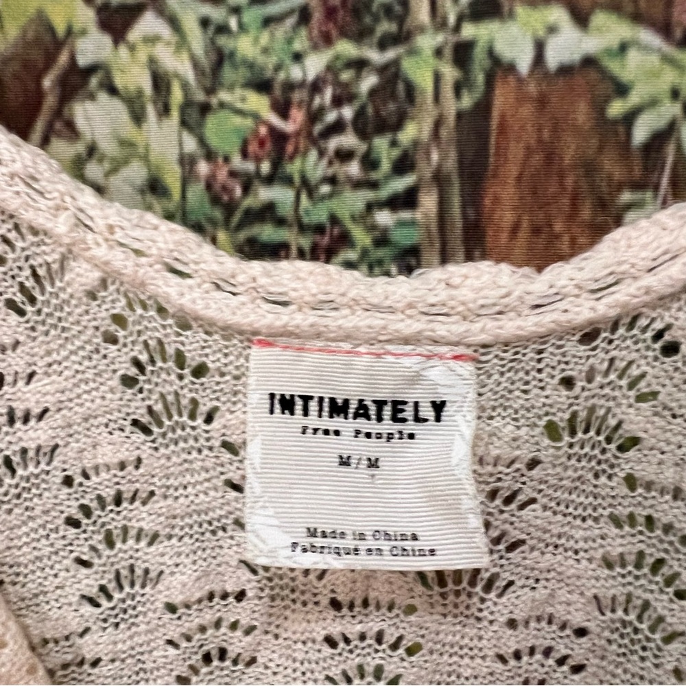 Free People Intimately cream off white sheer lightweight summer dress medium NWT - Picture 7 of 11